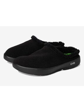 OOFOS OOcoozie Mule Mens Black Slip-On Shoes Size M8/EU 41